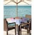 thumbnail image 3 of Boanket Outdoor Tablecloth with Umbrella Hole for Patio/Picnic/Party/Camping, Abstract Art Waterproof Table Cloth Square Cover Washable, Wave Modern Art Purple Yellow Blue (60"x 60"), 3 of 7