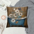 thumbnail image 2 of Chilfamy Flowers and Butterfly Pillow Covers for Couch Sofa Indoor Outdoor Square Design 1PC 24x24in, 2 of 5