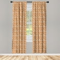 thumbnail image 3 of Ambesonne Burnt Orange Curtains, Middle East Motifs, Pair of 28"x84", Ginger and White, 3 of 5