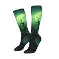 thumbnail image 2 of Fotbe Green Night Sky Moon Branches print Women's Men's Novelty Crew Socks Cotton Socks Knee High Socks for Walking,Running,Nurses,Pregnancy, 2 of 8