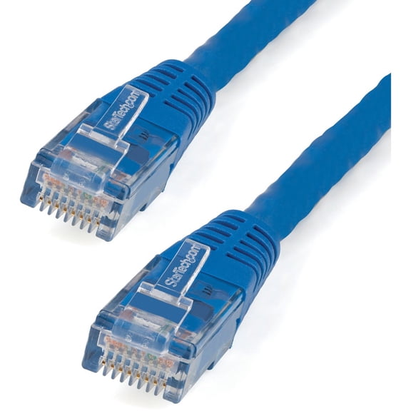 StarTech 8ft CAT6 Ethernet Cable - Blue CAT 6 Gigabit Ethernet Wire -250Mhz 100W PoE RJ45 UTP Molded Network Patch Cord with Strain Relief (C6PATCH8BL)