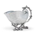 thumbnail image 4 of Mollusk Sea Shell Sauce Shaped Serving Bowl Polished Aluminum 10 Inches, 4 of 5