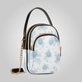 thumbnail image 2 of Women's Ultrasonic Wave-Patterned Crossbody Bag, Leather Accent Fashion Purse with Detachable Chain Strap & Multi Zipper Pockets Elegant Blue Rose Garden, 2 of 7