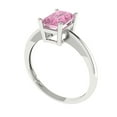 thumbnail image 2 of 1 ct Radiant Cut Simulated Pink Diamond Solitaire Engagement Ring for Women in 18K White Gold, 2 of 5