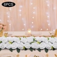 thumbnail image 2 of 6Pcs White Wedding Dining Table Flower - Centerpiece Artificial Rose Flower Arrangement, 2 of 18