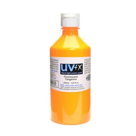 UPC: 0804551880377 | UVFX Black Light Poster Paint fluorescent tangerine  250 ml  bottle (pack of 2)