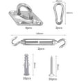 thumbnail image 2 of M6 Heavy Duty Sun Shade Sail Hardware Kit for Garden Rectangle and Square Sun Shade Sail Installation - 304 Stainless Steel Sun Shade Sail Fixing Hardware Accessories Kit(24 pcs), 2 of 5