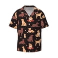 thumbnail image 4 of Uemuo Labrador Retriever Dog Pattern Cotton Linen Short Sleeve Shirts,Casual Lightweight Button Down Shirts,Vacation Beach Summer Tops-4X-Large, 4 of 7