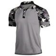 thumbnail image 2 of DDAPJ pyju Raglan Sleeve Polos Shirt for Men Camo Golf Shirts Short Sleeves Military Tactical Collared T-Shirts Lightweight Moisture Wicking Casual Athletic Polos Clearance Sale Dark Gray XXL, 2 of 4
