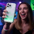 thumbnail image 3 of for iPhone 17 Series Vibrant LED Bowknot Phone Case, Built-in LED Colorful Glowing Cell Phone Cover for Women, Multiple Colors Flash Modes (White, iPhone 17 Pro), 3 of 7