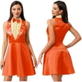 thumbnail image 6 of iiniim Women's Costume 80s 90s Style Sleeveless High Waist A-line Dress for Halloween Orange XL, 6 of 7