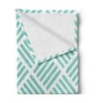 thumbnail image 2 of Aqua Soft Flannel Fleece Blanket, Diagonal Parallel Lines in Different Directions Retro Modern Style Geometrical, Cozy Plush for Indoor and Outdoor Use, 50" x 70", Mint Green White, by Ambesonne, 2 of 5