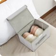 thumbnail image 5 of Contenedores de almacenamiento de tela con tapa Cajas de almacenamiento de armario plegables para Sh, 5 of 5