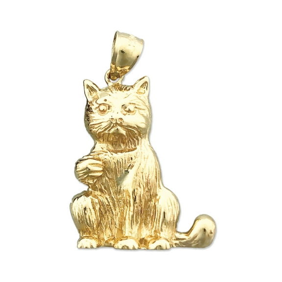 14K Gold Sitting Cat Pendant