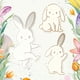 thumbnail image 2 of Calcomanía de pared de conejito de Pascua, pegatina de pared de madera, decoración de pared de animales de conejo para habitación de niños, aula, sala de estar, sala de juegos, dormitorio, 2 of 8