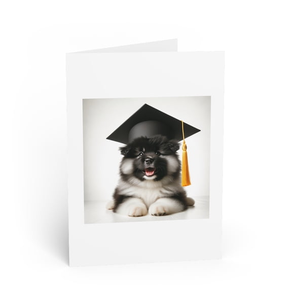 DistinctInk Greeting Card / Note Card - Finnish Lapphund Puppy Graduation - PACK of 10