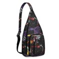 thumbnail image 1 of Interstellar Travel Sling Bag - Cosmic Nebula Print Crossbody Backpack (Breathable), 1 of 4