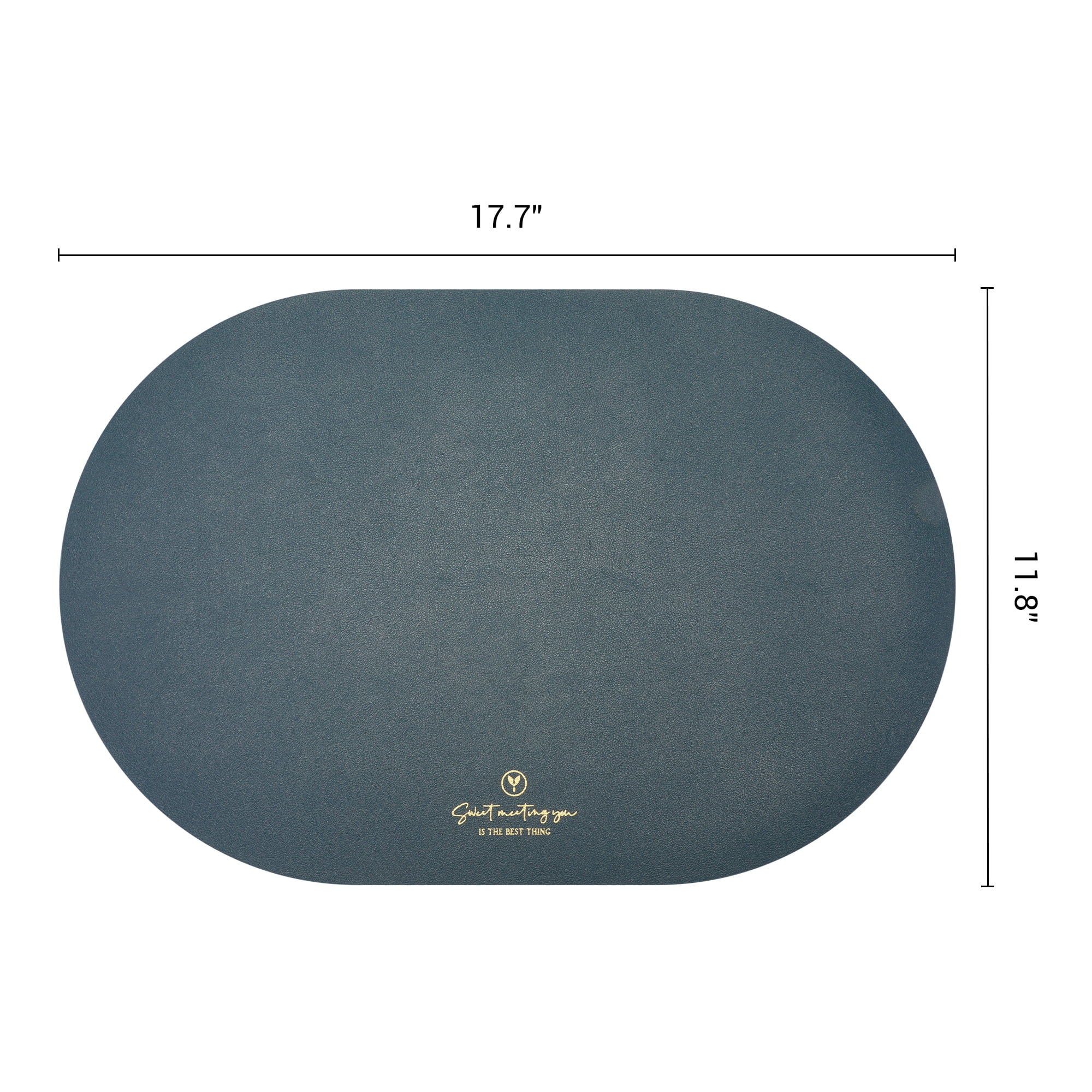 Unique Bargains 4pcs Faux Leather Placemats for Kitchen Khaki 17.7"x11.8"