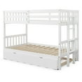 thumbnail image 6 of Costway Twin Over Twin Pull-Out Bunk Bed with Trundle Wooden Ladder White, 6 of 9