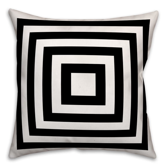 Creative Products Black and White Geo Stripes 18x18 Indoor / Outdoor Pillow