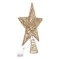 thumbnail image 3 of 1 Adorno de estrella de cinco puntas con purpurina para la punta del árbol (luz cálida), 3 of 8