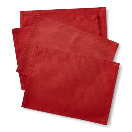 Vinyl Country Placemat - Mainstays Fraser Self Reverse Placemats, Red Sedona, Set of 4