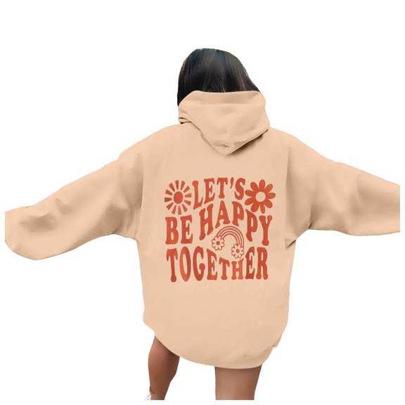 Women's Blouses Dressy Casual Fall Loose Fit Hooded Long Sleeve Bubble Off the Shoulder Drawstring Graphic Hoodie Cotton Sweatshirts Hoodies(Yellow,S)