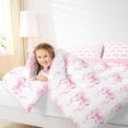 thumbnail image 3 of jejeloiu Pink Bows Queen Comforter Set,Cute Bowknot Bedding Comforter Set For Girls Kids Reversible 3-Piece, 3 of 7