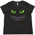 thumbnail image 3 of Inktastic Spooky Cat Face Women's Plus Size T-Shirt, 3 of 5