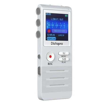 - DICTOPRO X100 Digital Voice Activated Recorder for HD Recording Of Lectures And Meetings With Double Microphone, Noise Reduction Audio, Portable Mini Tape Dictaphone, 8GB Memory, 700h Recording Time