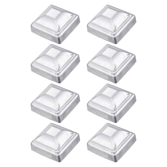 Uxcell 8 Pack Fence Post Cap Fit 2" x 2" OD Pipe, Galvanized Steel Deck Post Cover Square Decking Caps for Mailbox Outdoor Chain Link Wood/Metal Fence Deck Railing, Silver