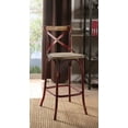 thumbnail image 2 of ACME Zaire Bar Chair  in Antique Red & Antique Oak, 2 of 2