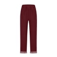 thumbnail image 4 of HongQid Womens Casual Cotton Tapered Capri Cotton Pants Loose Elastic Waist Ankle Cropped Trouser with Pockets, 4 of 5