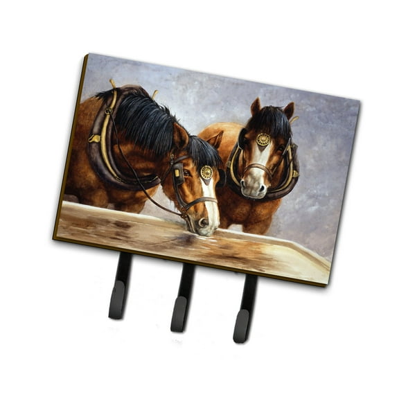 Horses Taking a Drink of Water Leash or Key Holder