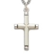 thumbnail image 1 of Mcvan L9226 24 in. Sterling Silver Cross with Polished Tips Chain, 1 of 1