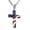 Silver, variant on HZMAN American Flag Patriotic Cross Religious Jewelry Pendant Necklace, Silver lettering Prov 30:5