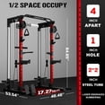 thumbnail image 6 of Multi-Function Power Rack Cage,2000lbs Dual Pulley Cable Crossover Machine with J Hooks, Dip Bars & Landmine for Home Gym with Barbell, 6 of 11