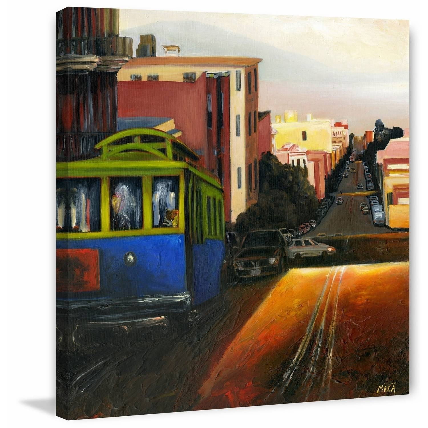 "Twilight in the City" Painting Print on Wrapped Canvas