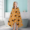 thumbnail image 6 of Orange Black Butterfly Pattern Hooded Bath Towel，60"x35" for Ages 3 To 12 Kids, Quick Dry Lightweight Soft Microfiber Hood Beach Towel Cover Up for Kids, 6 of 7