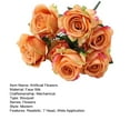 thumbnail image 6 of Artificial Flower Not Wither Realistic Non-fading No Watering Easy Care Faux Silk 7 Heads of Bouquet of Bud Heart Roses Weeding Supply-Champagne, 6 of 6