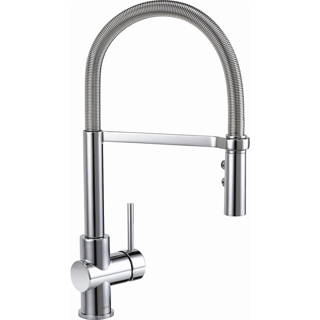 Delta Tommy Gourmet Robinet de Cuisine à Bec Rétractable – Chrome, 1,8 GPM, Pivotement à 360°
