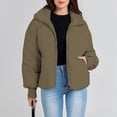 thumbnail image 6 of Women's Winter Long Sleeve Zipper Padded Pocket Loose Short Coat, 6 of 9