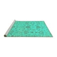 thumbnail image 2 of Ahgly Company Machine Washable Indoor Rectangle Oriental Turquoise Blue Traditional Area Rugs, 8' x 10', 2 of 4