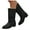 Black, variant on Wide Calf Fall Boots for Women PU Leather Pull on Casual Chunky Heel Mid Calf Riding Booties