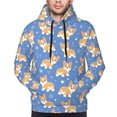 thumbnail image 2 of Bingfone Corgi Men's Drawstring Hoodie Long Sleeve Pocket Sweatshirts-Large, 2 of 6
