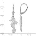 thumbnail image 5 of Sterling Silver Polished 3D Seahorse Leverback Earrings (40.5 X 12) Made In United States qe15591, 5 of 6