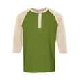 thumbnail image 7 of Hearthz Men's 3/4 Sleeve Baseball Raglan T-Shirts Summer Henley Shirts for Men Casual Cotton Sport Athletic Jersey Tee Tops ,Green S, 7 of 7