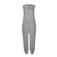 thumbnail image 6 of gakvbuo Jumpsuit For Women With Pockets Button V-Neck Sleeveless Suspender Hooded Long Pant Romper Jumpsuit Rompers Overalls Sports Cuffed Pants Tapered Pants, 6 of 7