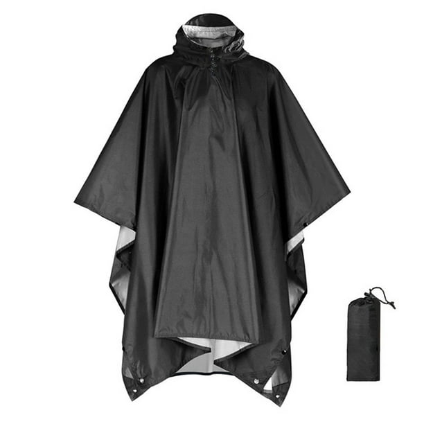 Capa de color sólido para mujer, impermeable totalmente cerrado, impermeable de poliéster para senderismo al aire libre para adultos, poncho de poliéster para mujer