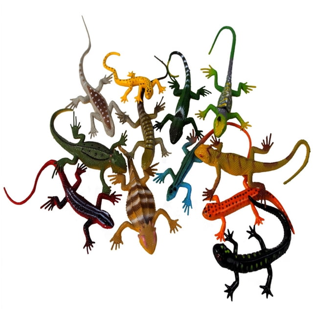 MasteelfCA 12 Pcs Jouets de Modèle de Lézard de Simulation Jouets pour Reptiles Jouets de Lézards Réalistes